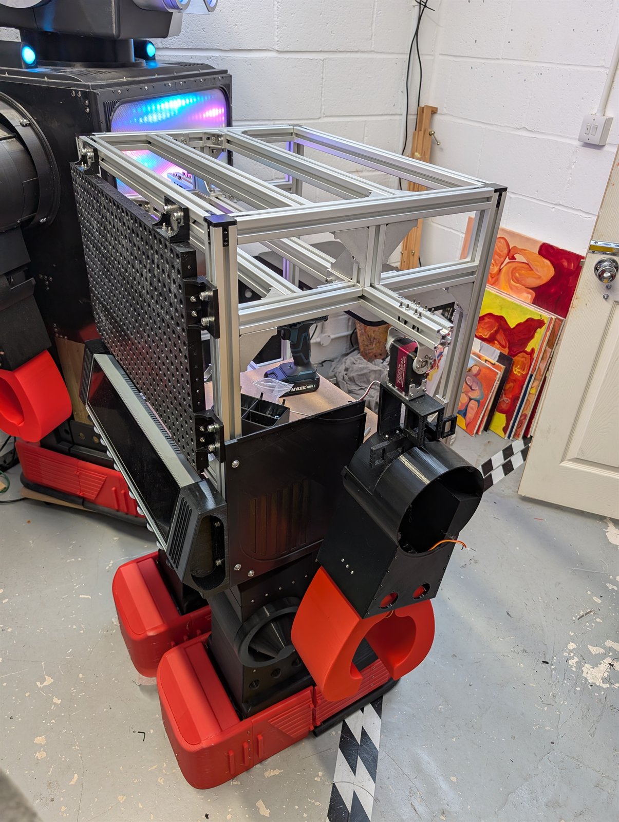A Disco Robot under construction in the workshop