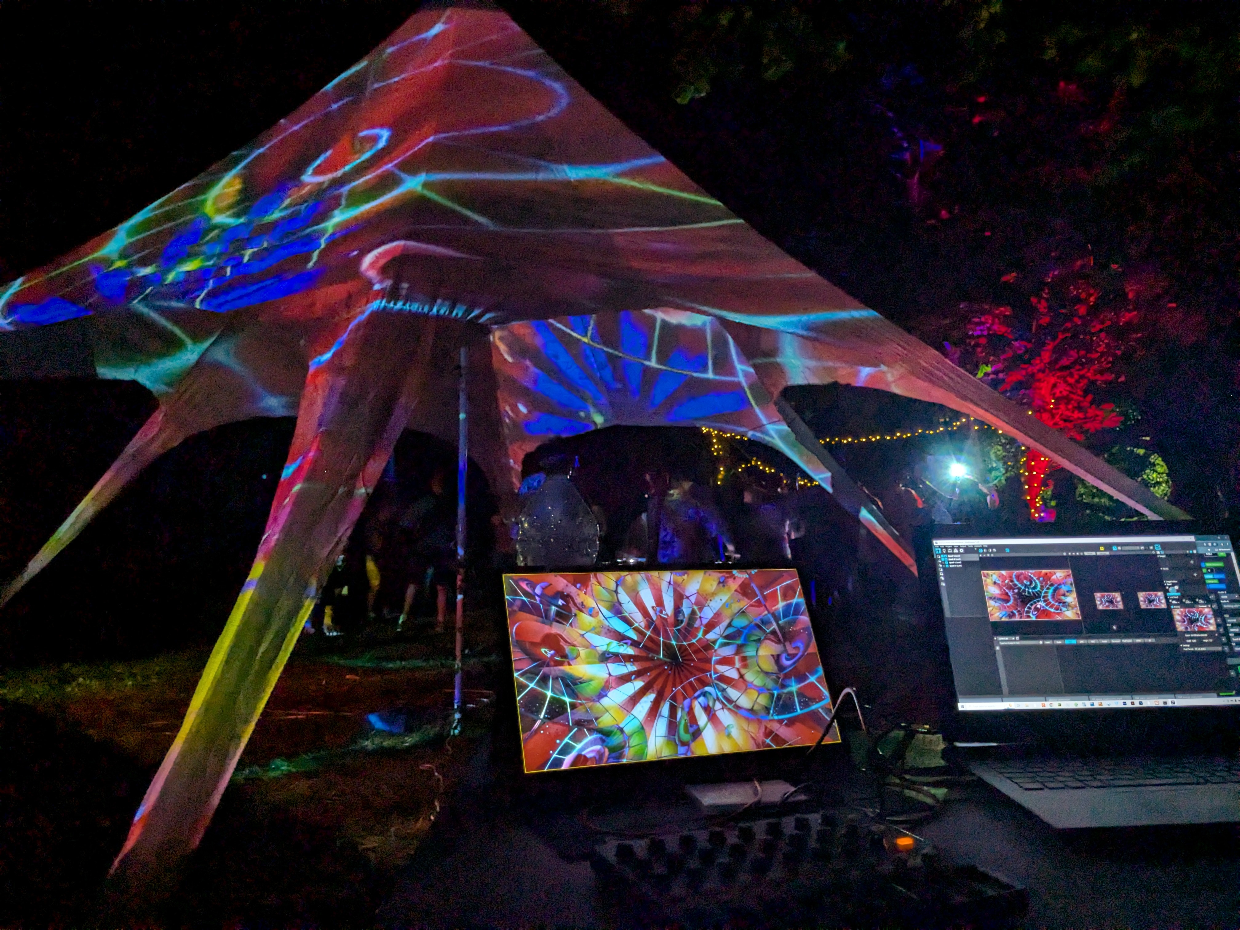 Overscan visuals on a festival stage