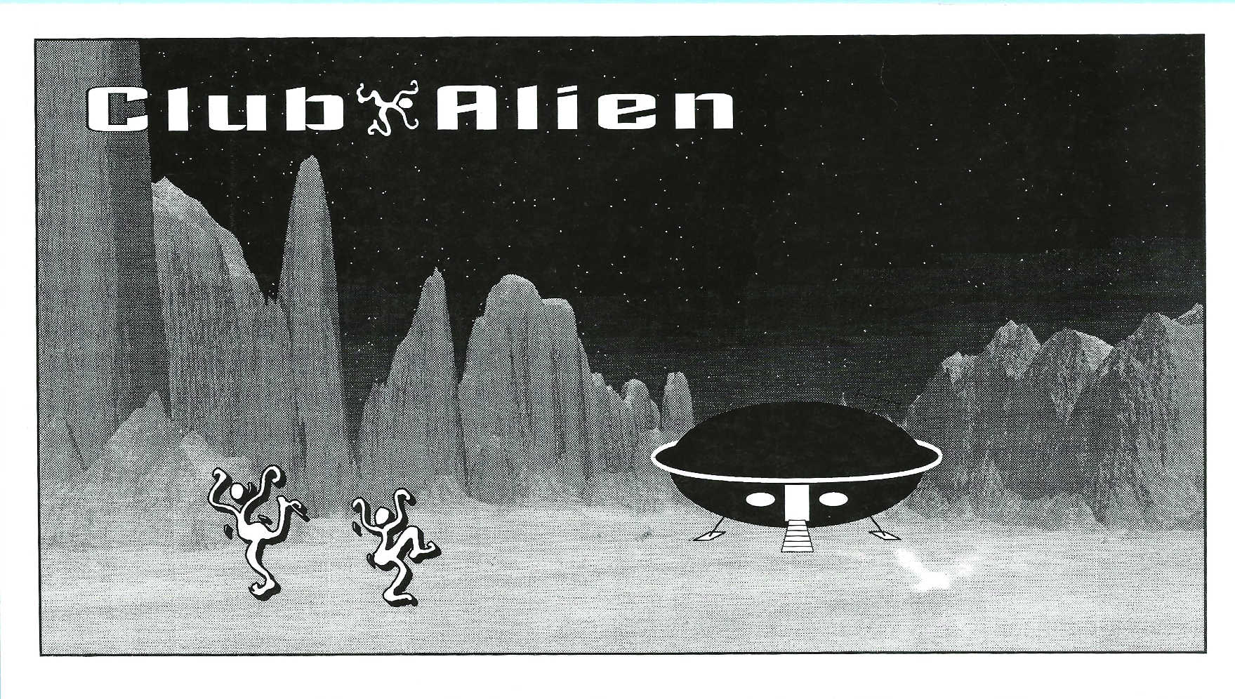 reverse of the first club alien flyer