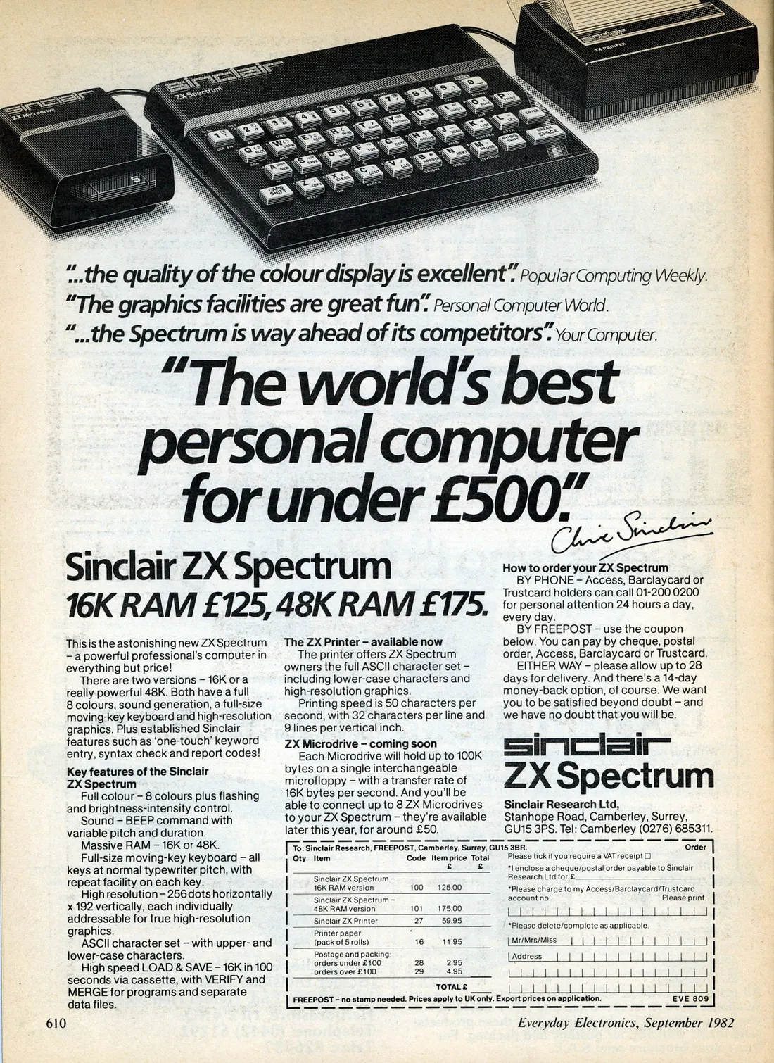 Sinclair ZX Spectrum Advert