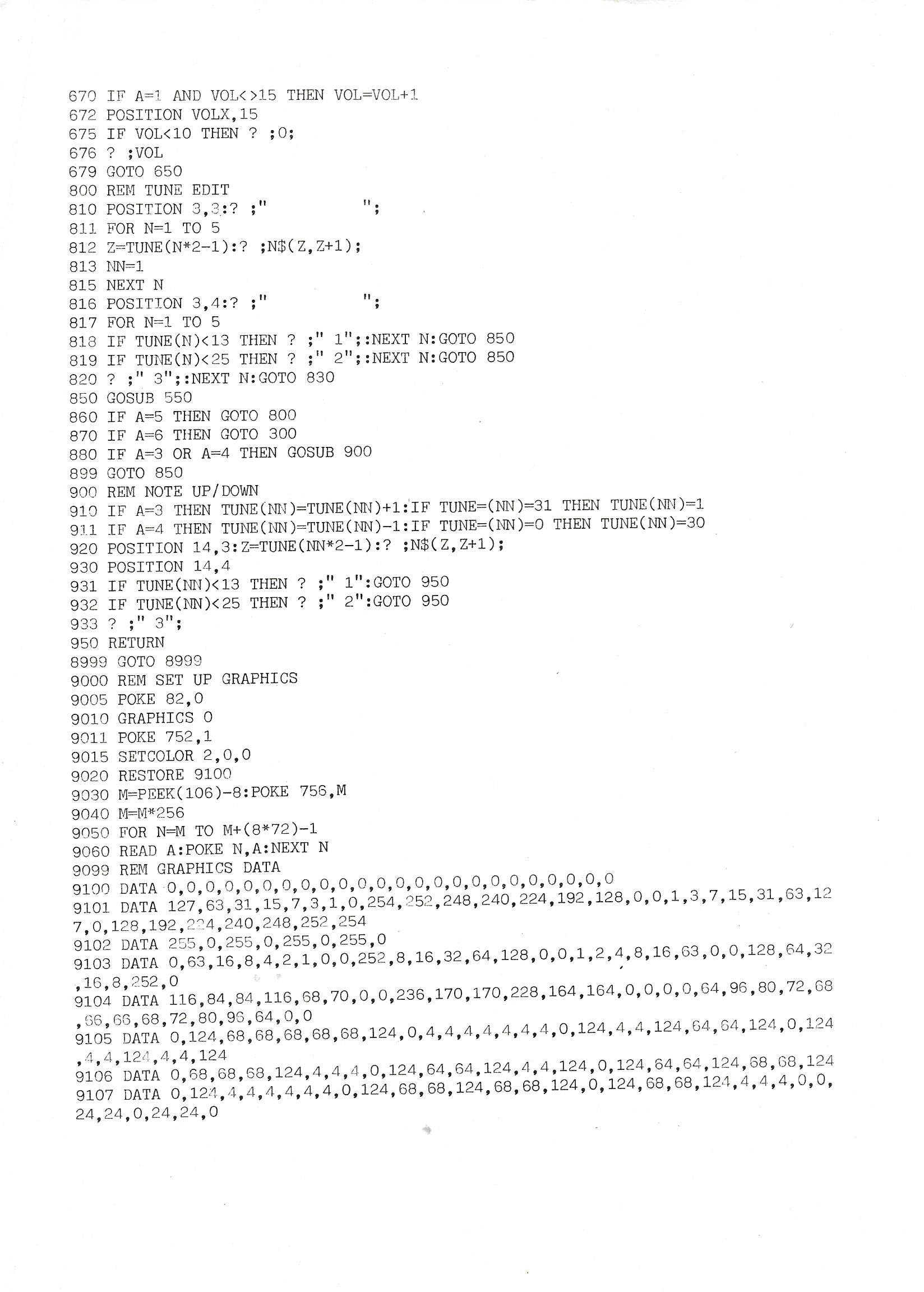 BASIC program listing 2
