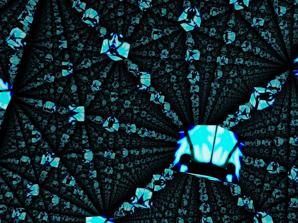 Blue recursive dancer image from the Overscan archive